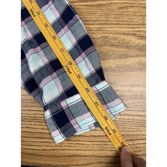 Lane Bryant Women's Plus Sz 14 16 Pink Black Plaid Flannel Flared Bottom Shirt - Picture 10 of 12